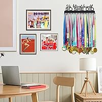 Vista 4 de Goutoports Exhibidor Colgador de Medallas - She Believed She Could She Did - Colgador de Pared Personalizado para Medallas de Corredor de Carreras