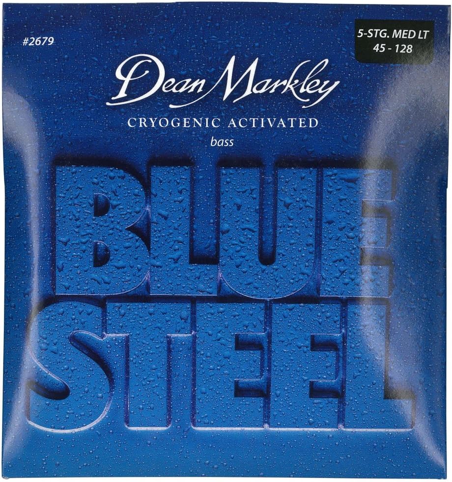 Dean MarkleyElectric Bass Guitar Strings 2679 Blue Steel Electric Long Scale 45-128 Medium Light Gauge, Cryogenically Processed for Longer Life