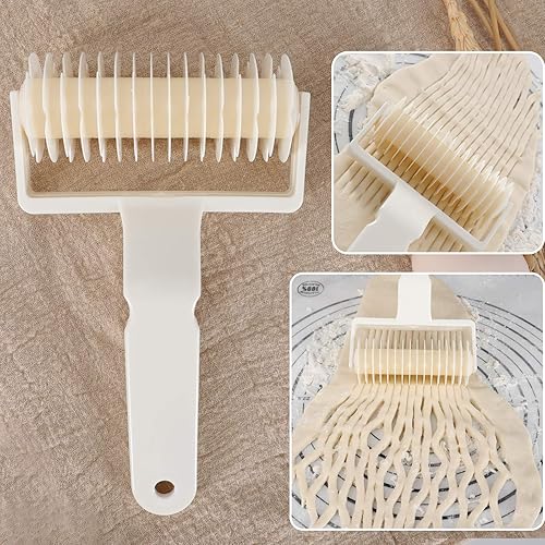 Miniatura 6 de Lamoutor Rodillo de celosía, cortador de pastelería, herramienta para hornear DIY, para masa, galletas, pastel, pizza, pan, pastelería, 2 uds