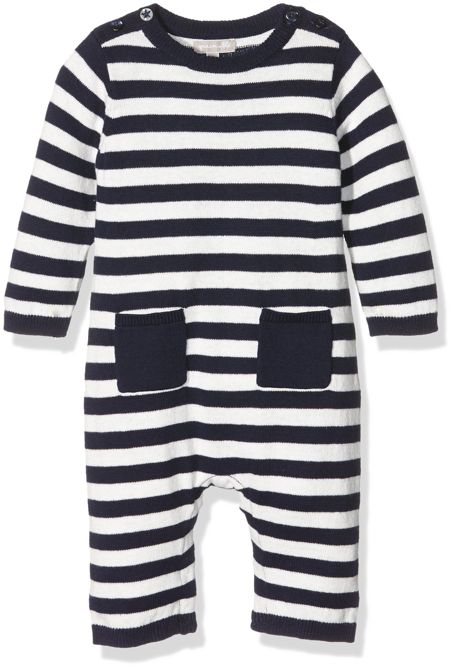Combinaison bébé garçon en coton bio bleu vêtement naissance - 2