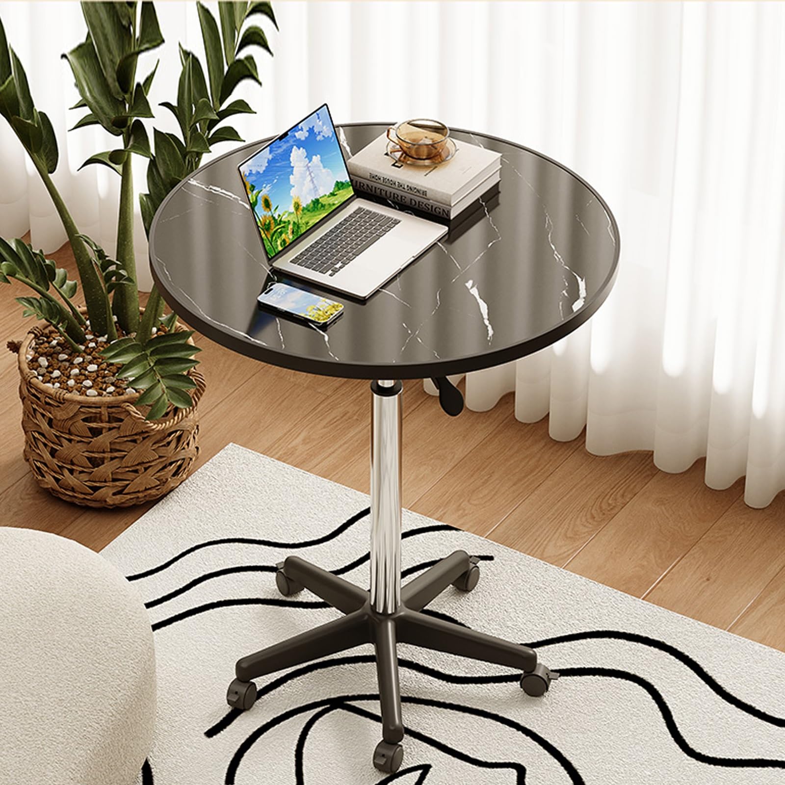 Table de salle à manger ronde mobile pour vos dîners improvisés