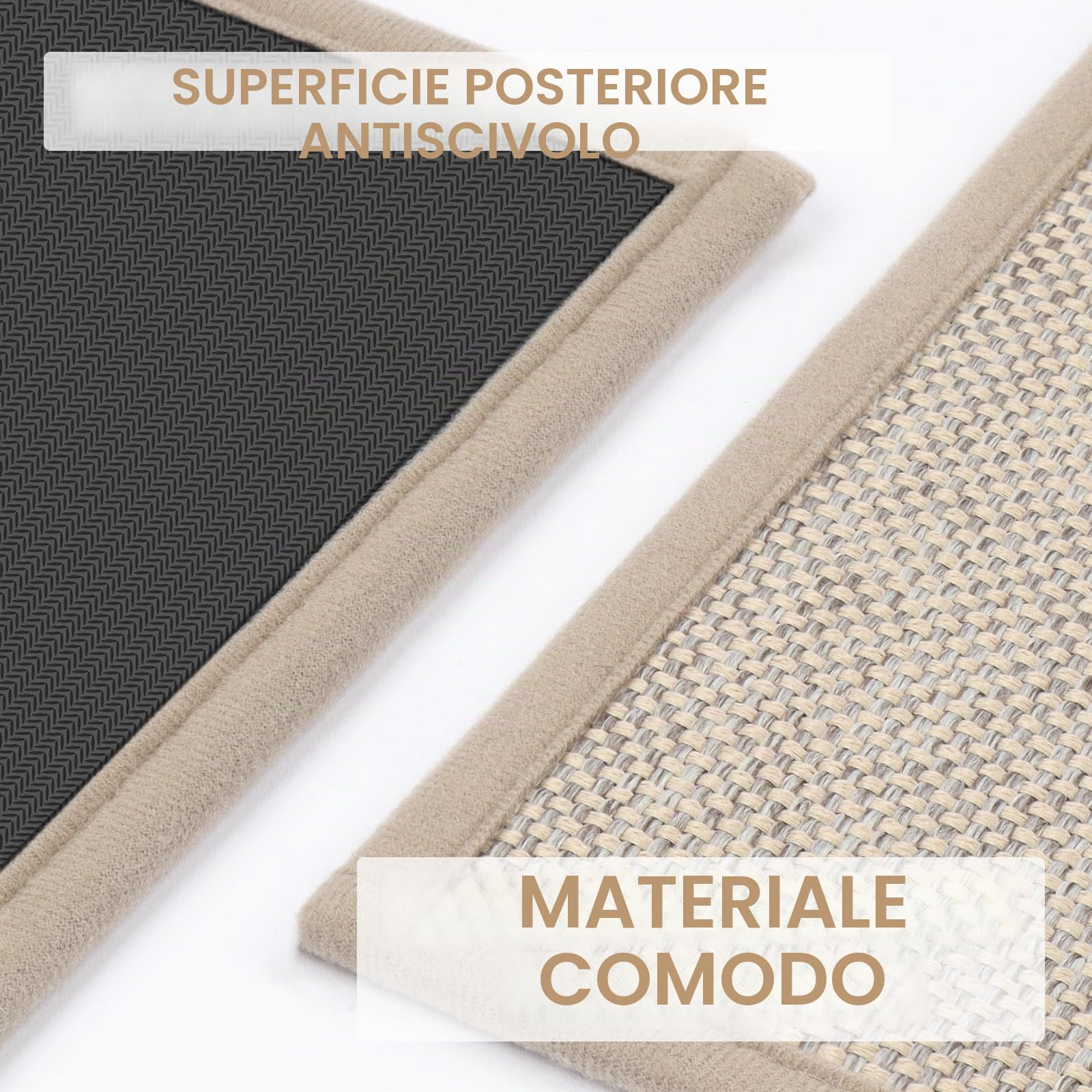 LEKEEPGO Tappeto Cucina Antiscivolo Lavabile 43.5x150cm, Assorbente Tappetino Tappeti Cucina Lavabile, Tappeto Passatoia per Corridoio, Lavanderia, Torta Corritore, Beige