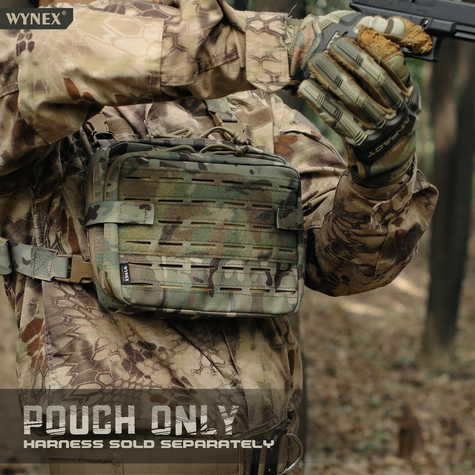 Tool Bag WYNEX Tactical Folding Admin Pouch, Molle Of Laser-Cut