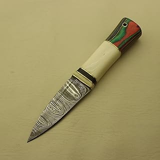 Handmade Celtic Scottish - Genuine Damascus Sgian Dubh Dirk knives With Sheath Z12