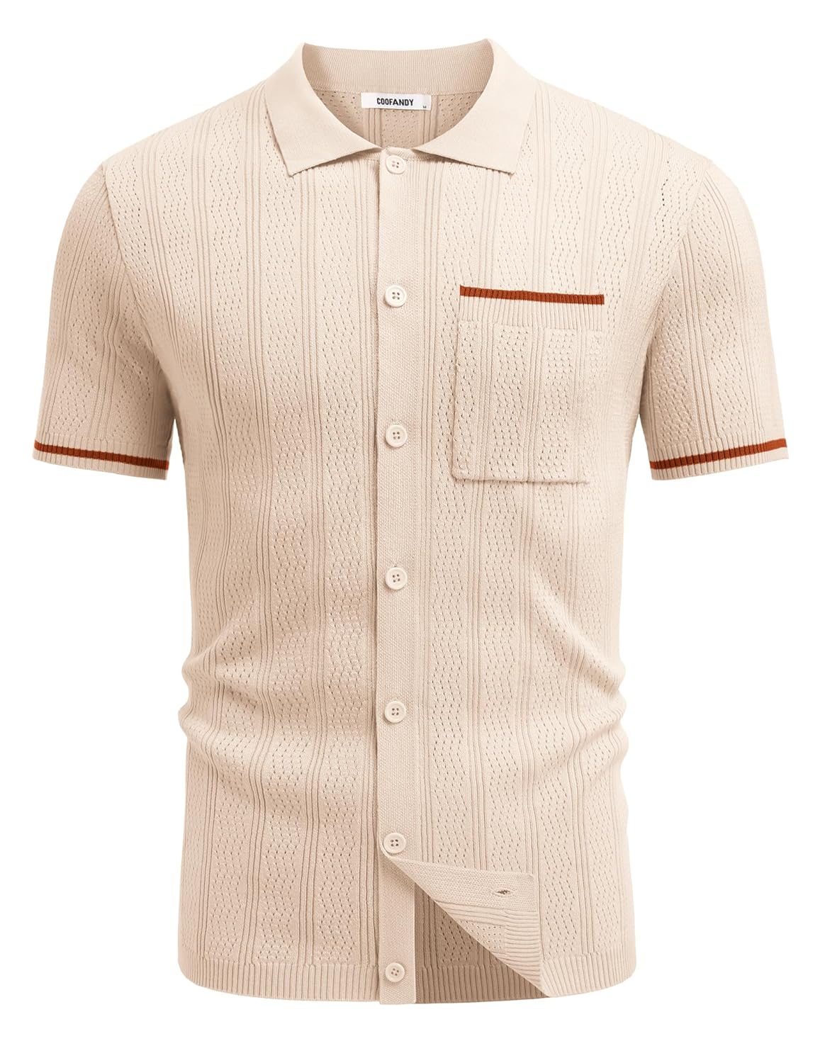 Buy COOFANDY Men's Short Sleeve Knit Shirts Vintage Button Down