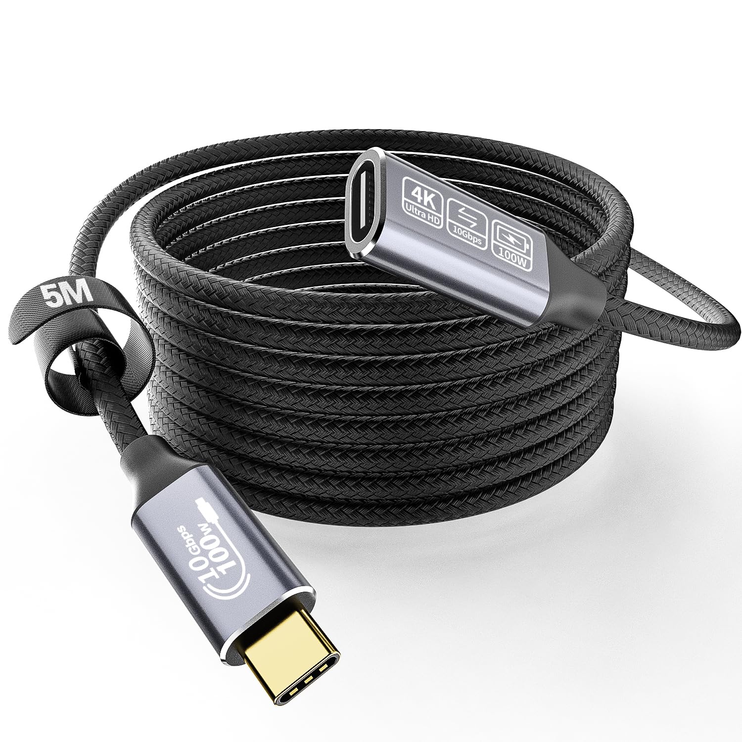 CAKOBLE cavo prolunga usb c 5 metri,10Gbps 100W 4K@144Hz cavo usb type-c maschio femmina Cavo Prolunga Tipo C Compatibile per iPhone 16/15 Pro Max, MacBook Pro/Air XPS 15 Galaxy S24 S23