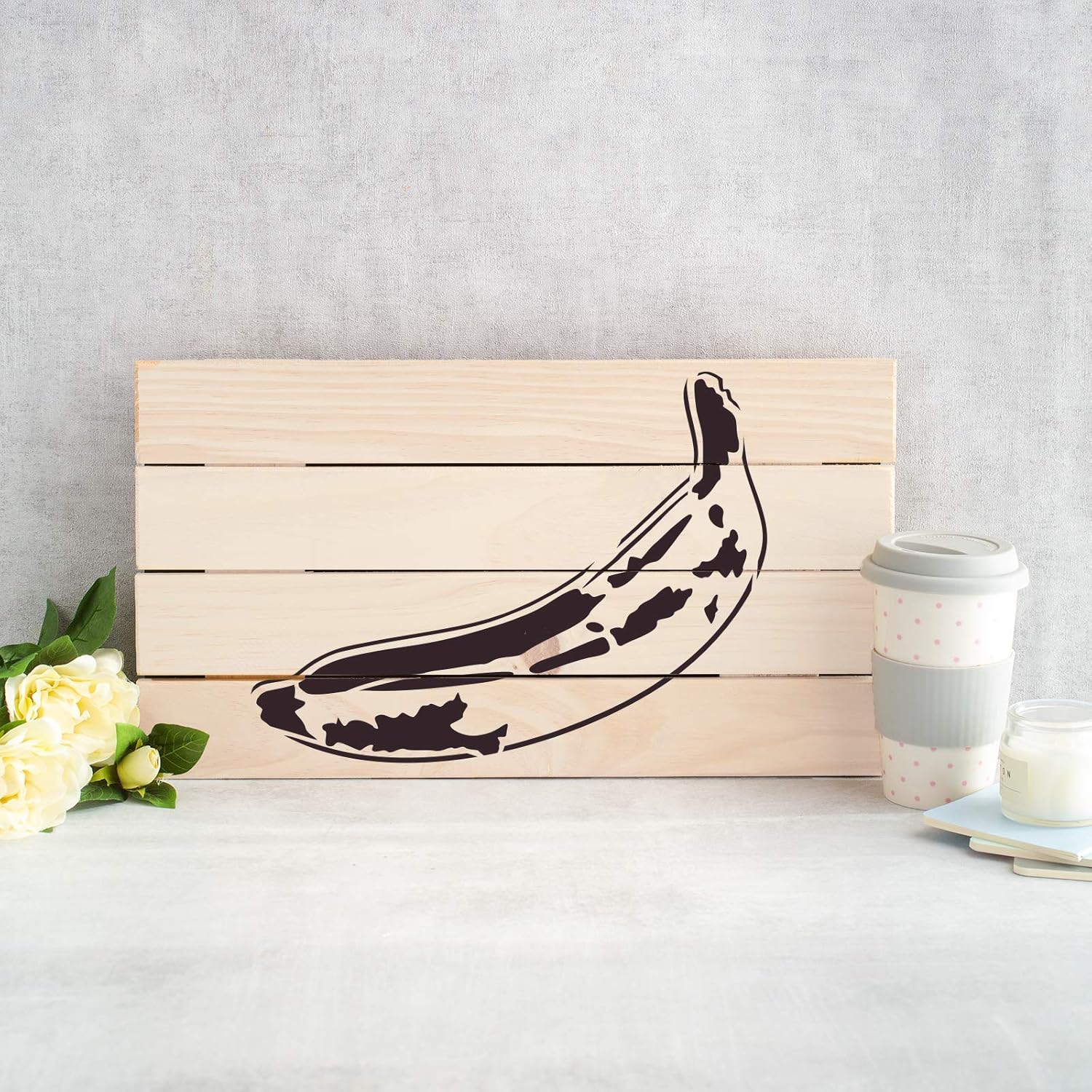 Banana Stencil - Perfect for Capturing The Beauty of Nature in Art, Large Banana Stencils
