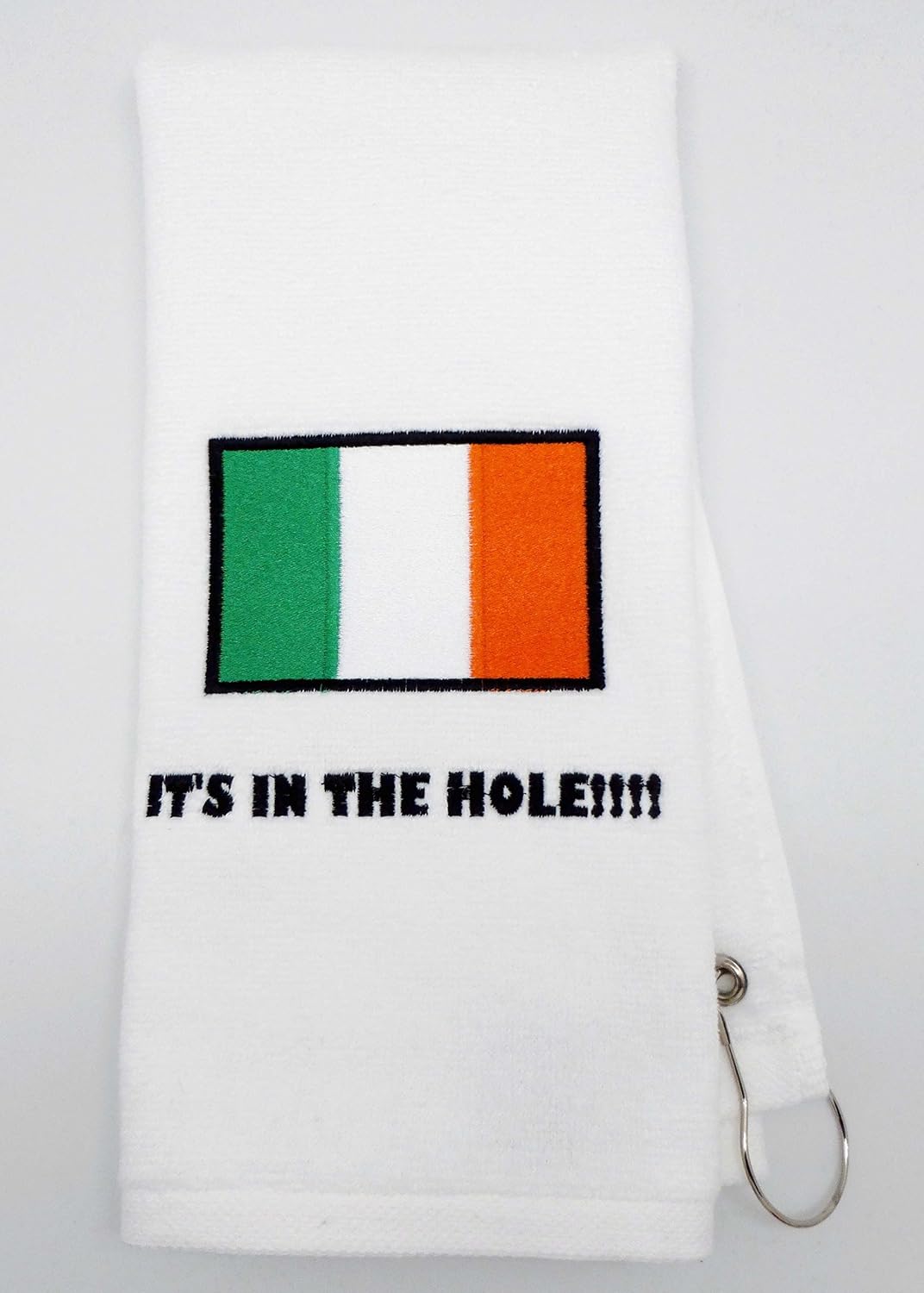 Custom Personalized Embroidered Golf Towel Irish Flag (Black)