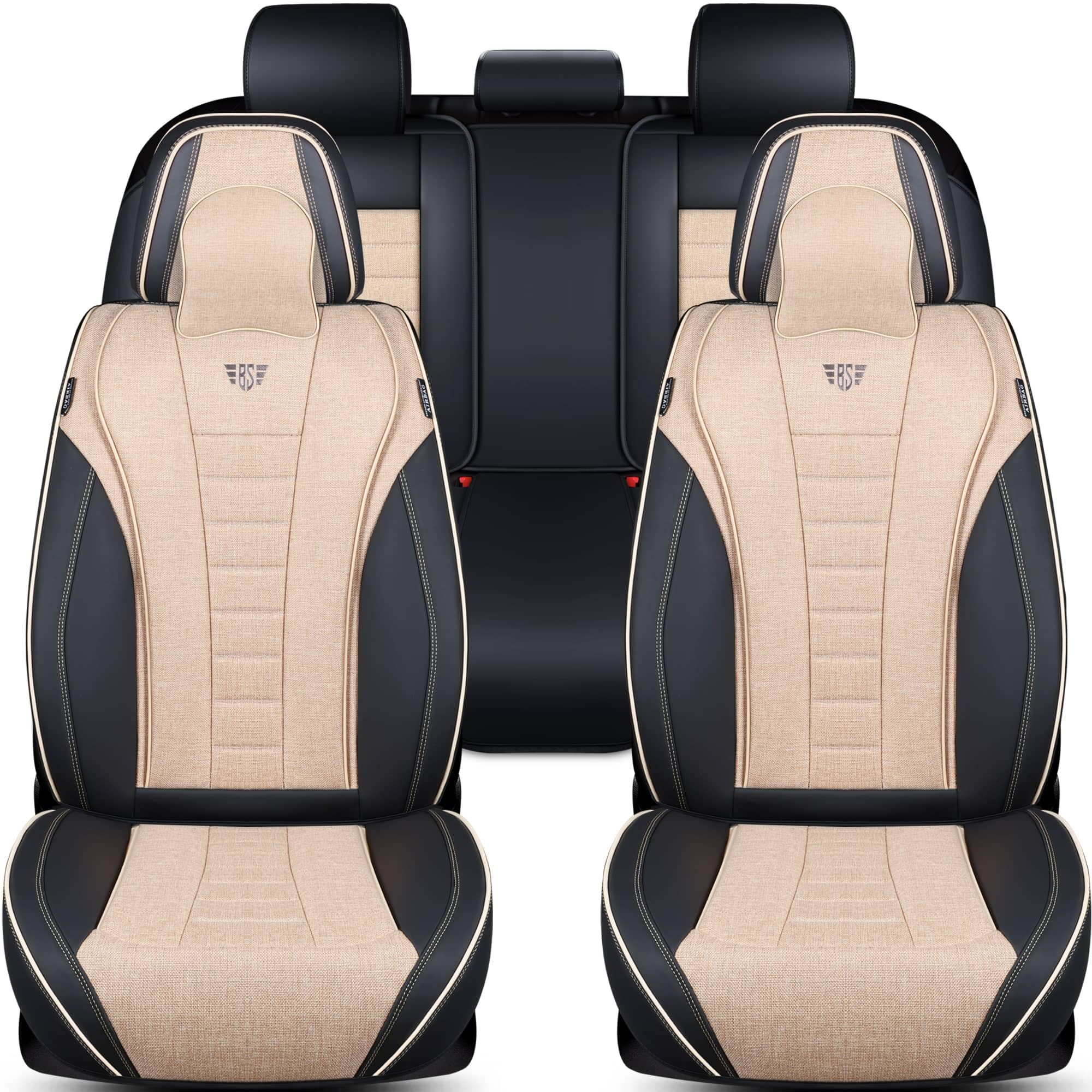 Autositzbezüge Universal für PKW & SUV – Premium Schonbezüge Komplettset Schwarz, hochwertig verarbeitet für mehr Sitzkomfort, Airbag-kompatibel Sitzauflage, für Vorder- und Rücksitze
