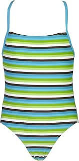 Tankini para niña a rayas en rojo, turquesa y blanco – Oeko-Tex ® Standard 100