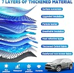 6 Layers Universal SUV Half Car Cover (142"x59") - Mid-Size SUV Hail & Snow Shield for Compact Cars | Scratch-Free Hooks + Reflective Strips | Waterproof Roof Cover