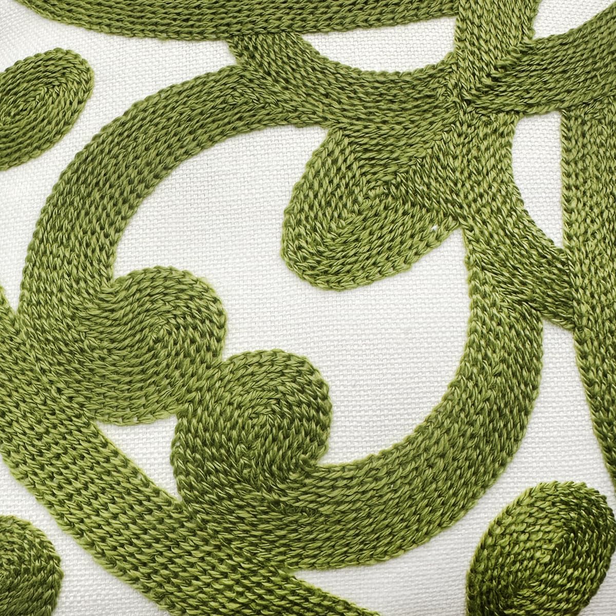 Alysheer Floral Embroidered Spring Decorative Throw Pillow Cover 18"x 18" Set of 2, Boho Farmhouse Embroidery Patterned Green Cushion Case for Sofa Couch Living Room Bedroom Outdoor
