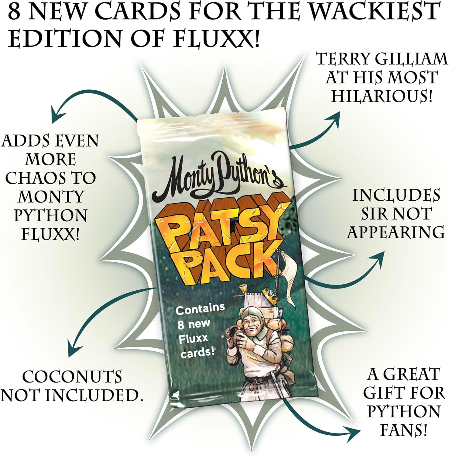 Looney Labs Monty Python's Patsy Pack Expansion for Fluxx Hilarious Monty Python-Themed Card Game Expansion – Fun for Ages 13+, Requires Monty Python Fluxx Base Game