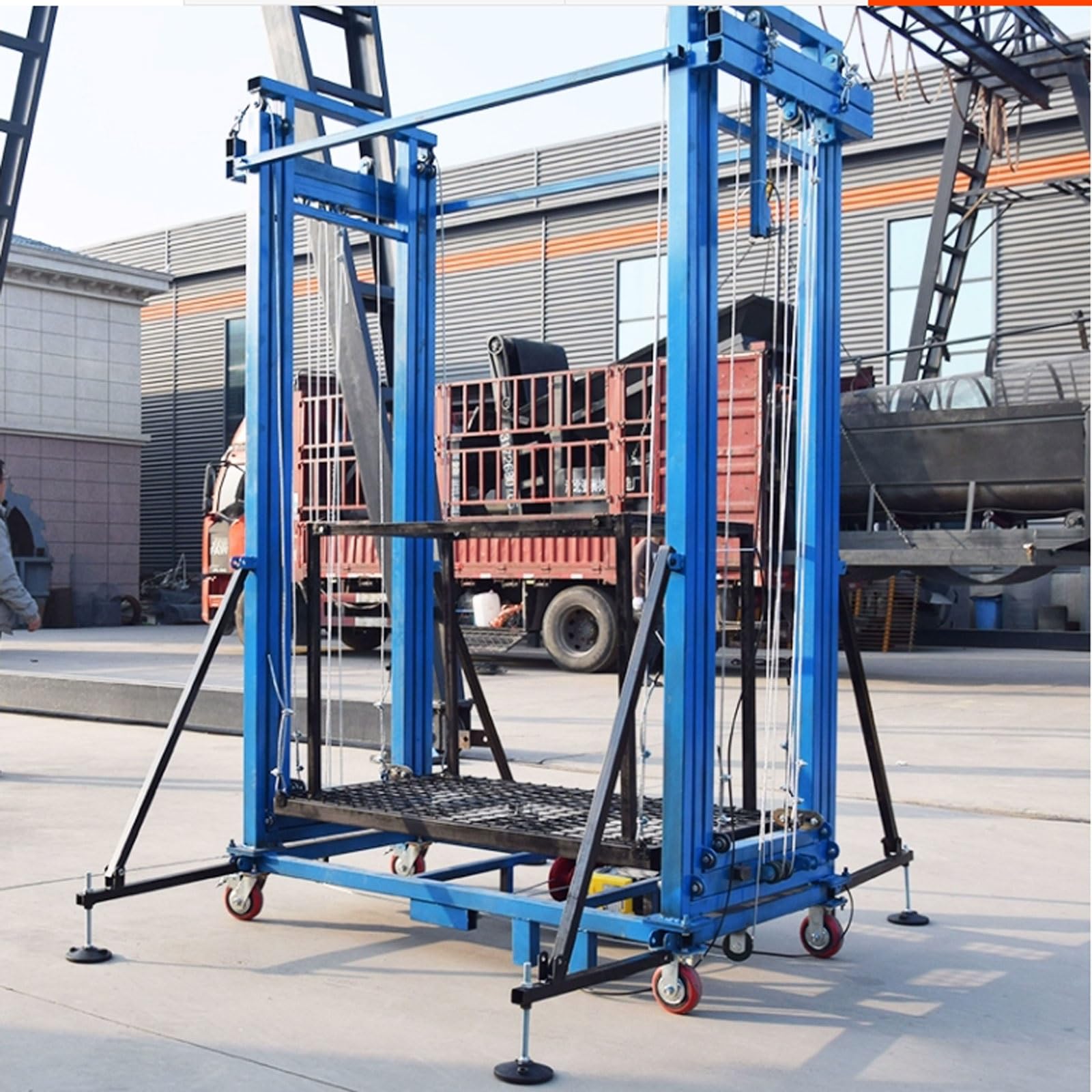 Ponteggio elettrico Piattaforma elevatrice mobile, piattaforma di lavoro pieghevole for cantieri edili, con ruote girevoli(3M)