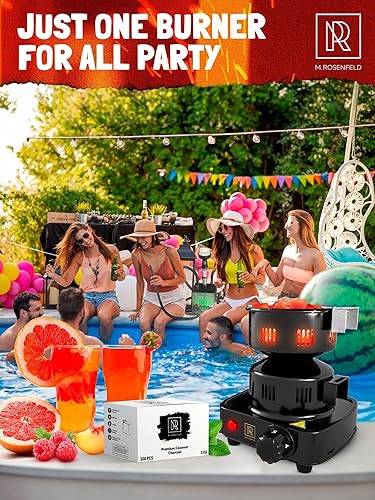 Miniatura 9 de PRO - Quemador de carbón para cachimba  Torre de fuego profesional multiusos estufa eléctrica para quemador de carbón Shisha para shisha, pinzas de