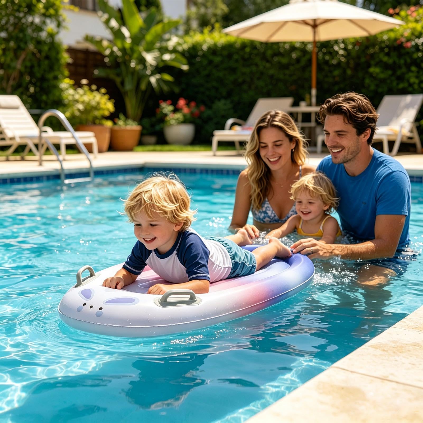 Body Board Aufblasbares Floß-Spielzeug mit Cartoon-Design und einem | Wellenbrett Für die Nutzung am See, auf dem Wasser, im Sand, beim Surfen und im Pool