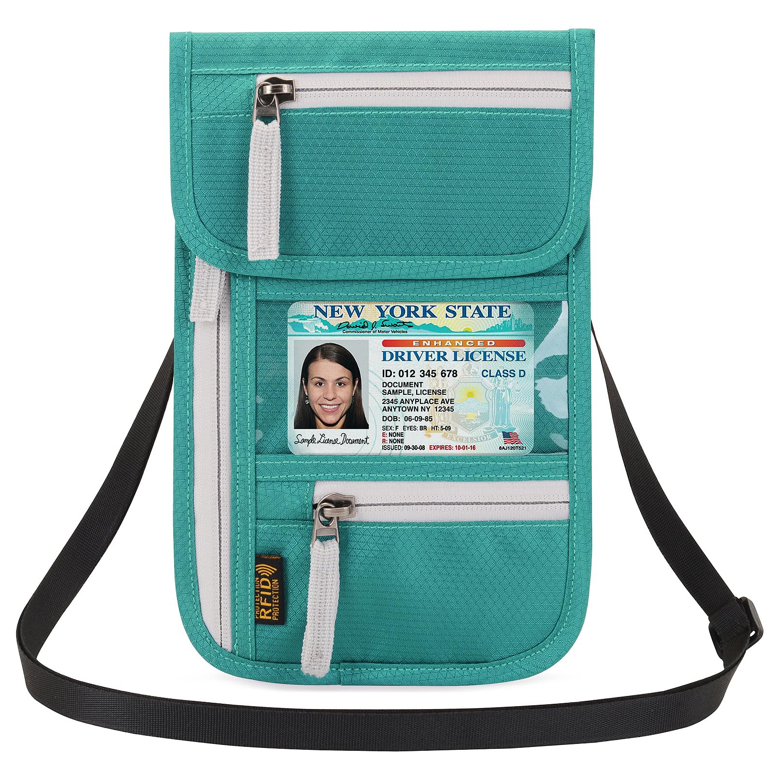 Neck Wallet Lightweight RFID Blocking Waterproof Travel Pouch Passport Wallets for Women Men