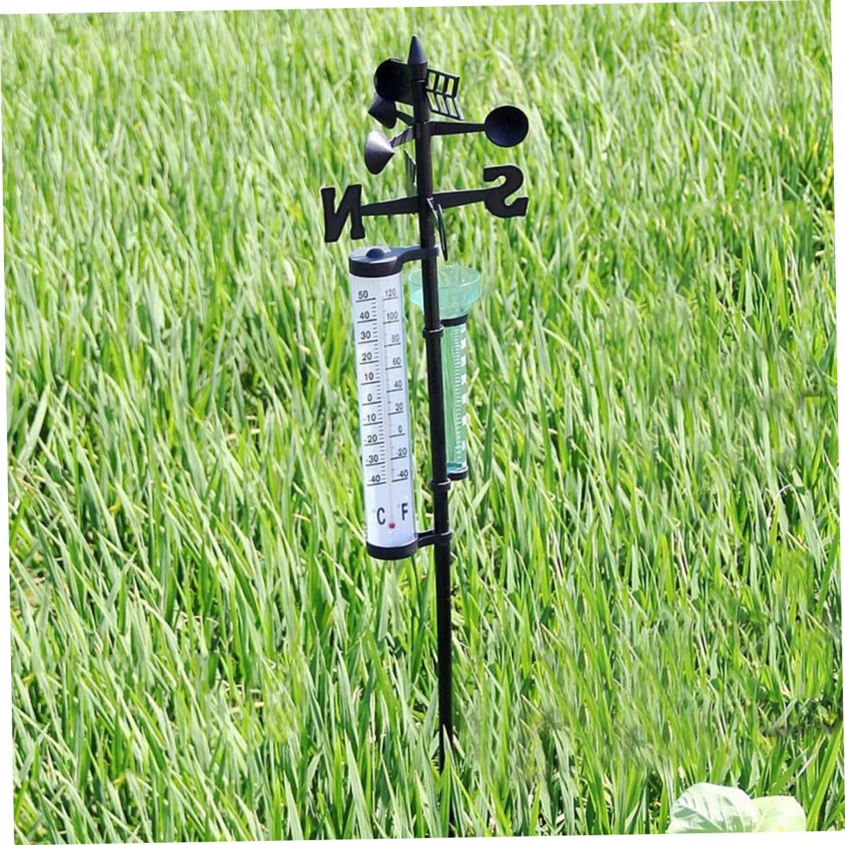 Hemobllo 2juegos Termómetro Pluviómetro Medidor De Viento Instrumento Meteorológico Para Jardín
