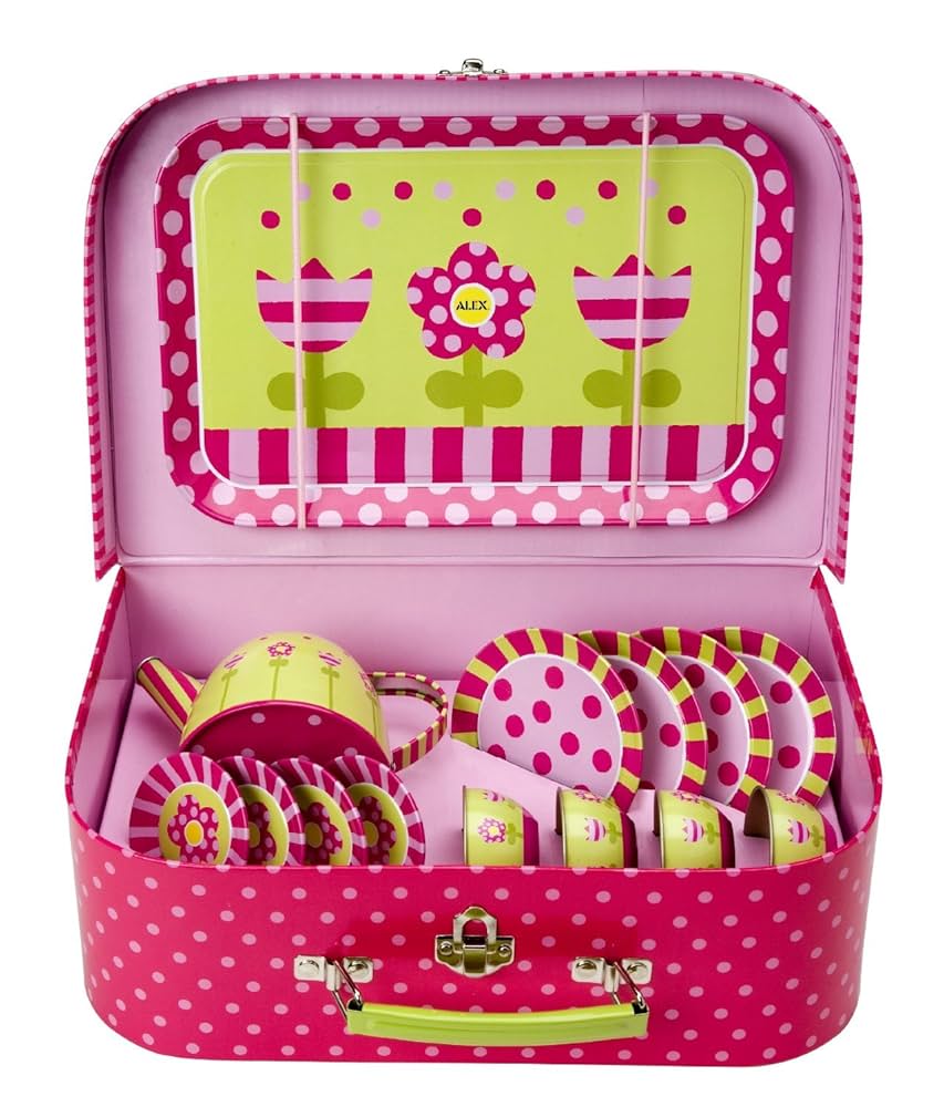 ブリキ玩具ファンシーTin Tea Set Pretend Role Playレッド Amazon.com: Schylling Fancy Tin Tea Set , Red : Toys & Games