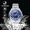 JewelryWe Watches Men Women Analogue Quartz Watch 30 m Waterproof Stainless Steel Bracelet Business Casual Watch with Luminous Hands and Watch Tool Various Models