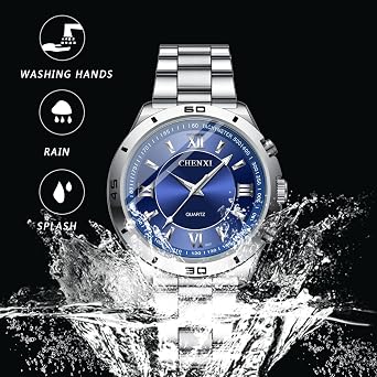 JewelryWe Watches Men Women Analogue Quartz Watch 30 m Waterproof Stainless Steel Bracelet Business Casual Watch with Luminous Hands and Watch Tool Various Models