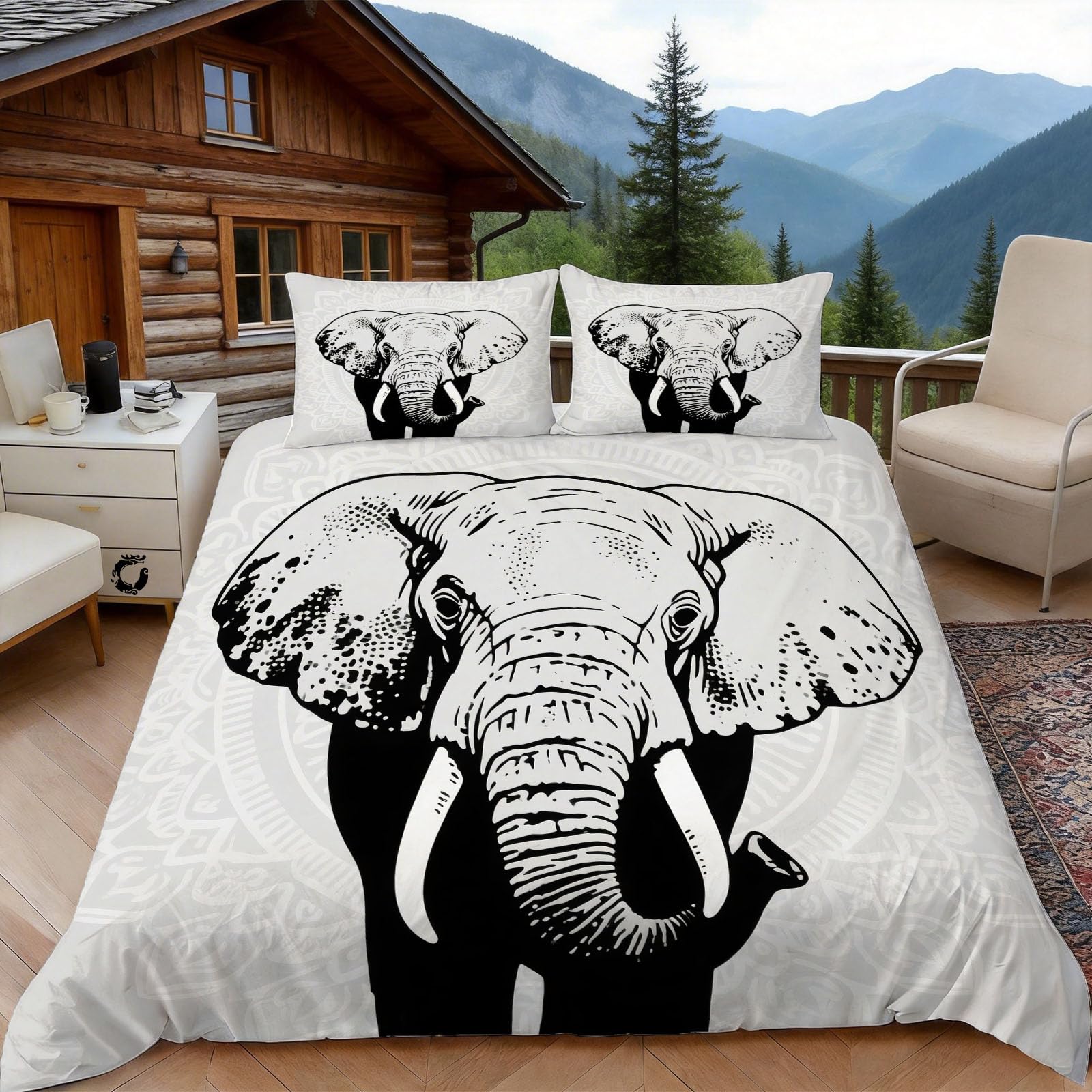 Housse de couette éléphant 220x240 zippée pour en finir avec le lit défait