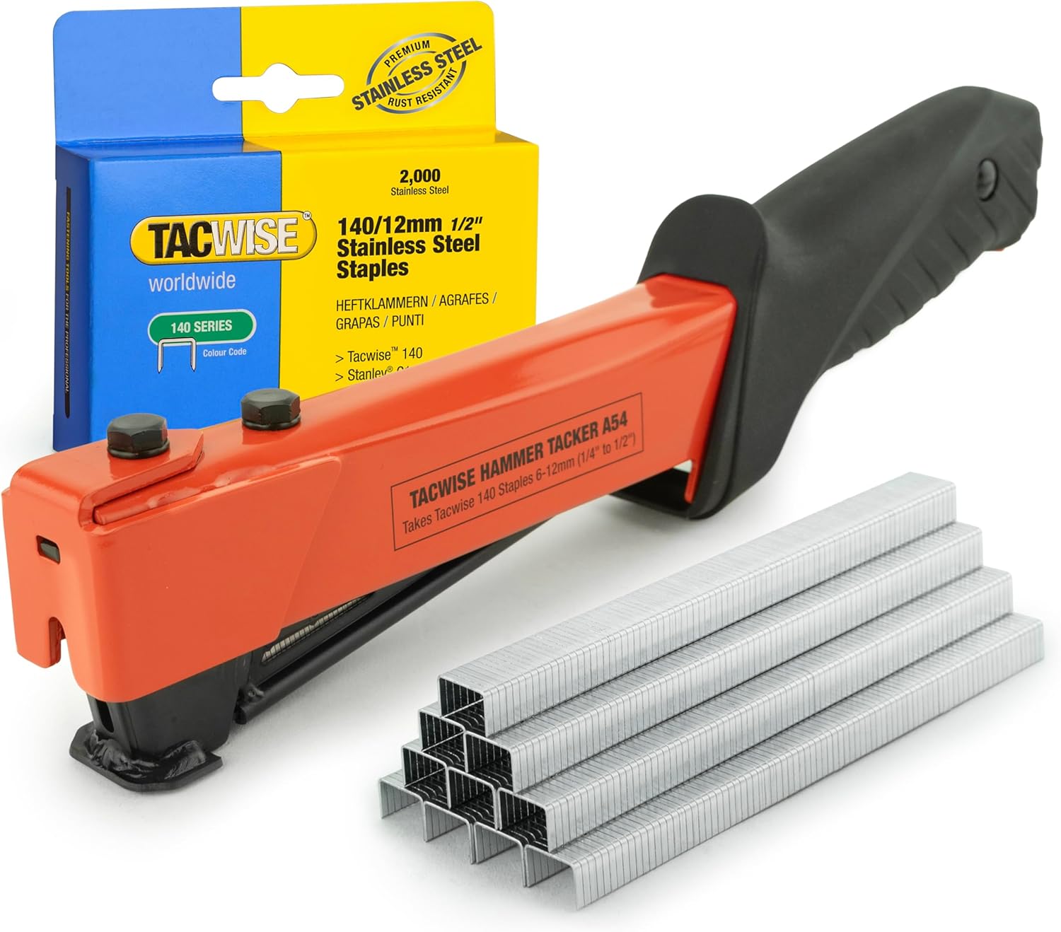 Tacwise 1262 A54 Slap Hammer and 140/12mm 2000 Stainless Steel Staples Pack Bundle (1262)