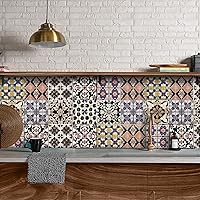 Vista 10 de Alwayspon Adhesivo para azulejos de pared moriscos, despegar y pegar, calcomanías de vinilo autoadhesivas para azulejos de cocina y baño, 6 x 6
