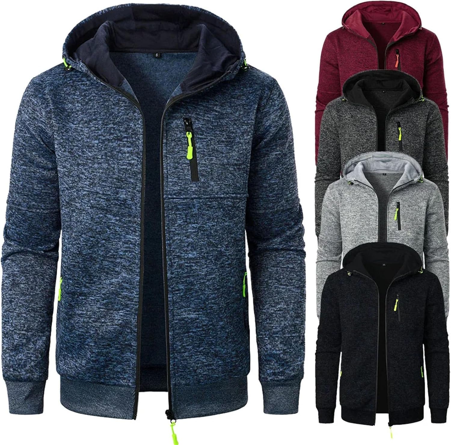 Mens Sports Fitness Casual Sweatshirt Cardigan Hooded Jackets Baseball Jacket Fashion Wear Comfortable Fashion