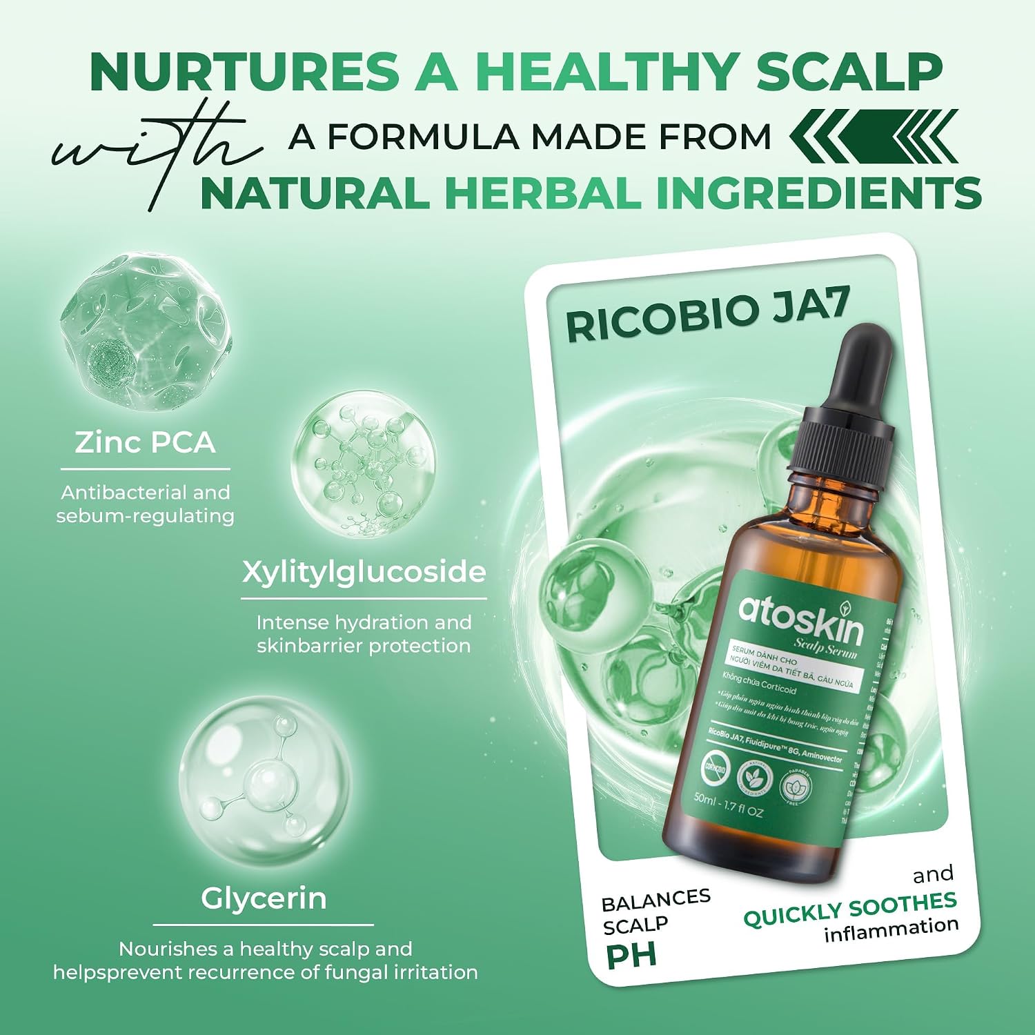 Atoskin Shamoo & Scalp Serum - For Seborrheic Dermatitis, Dandruff - both Adults & Kids