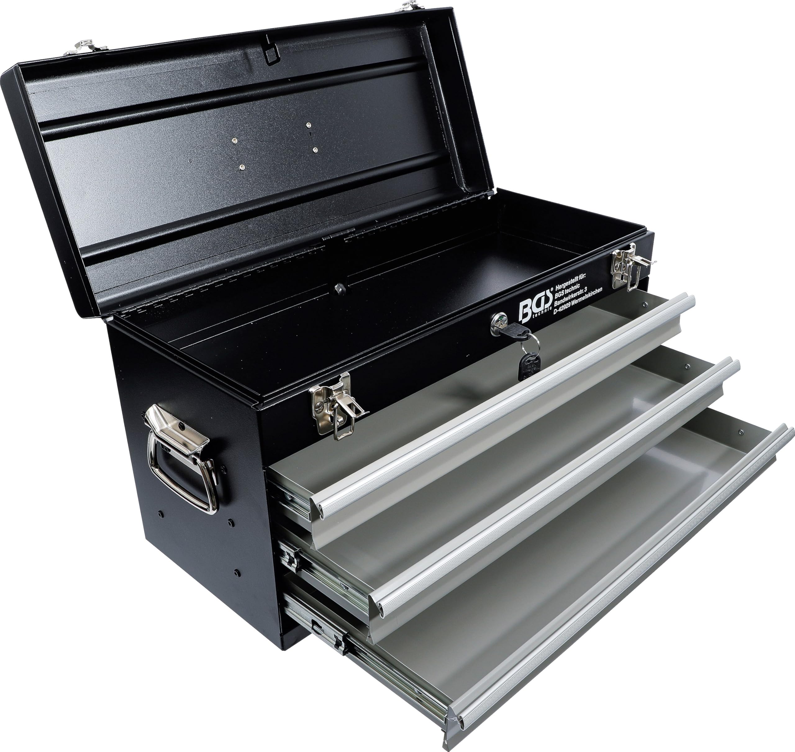 BGS 3312 | Valigetta utensili in metallo, vuota | 3 cassetti