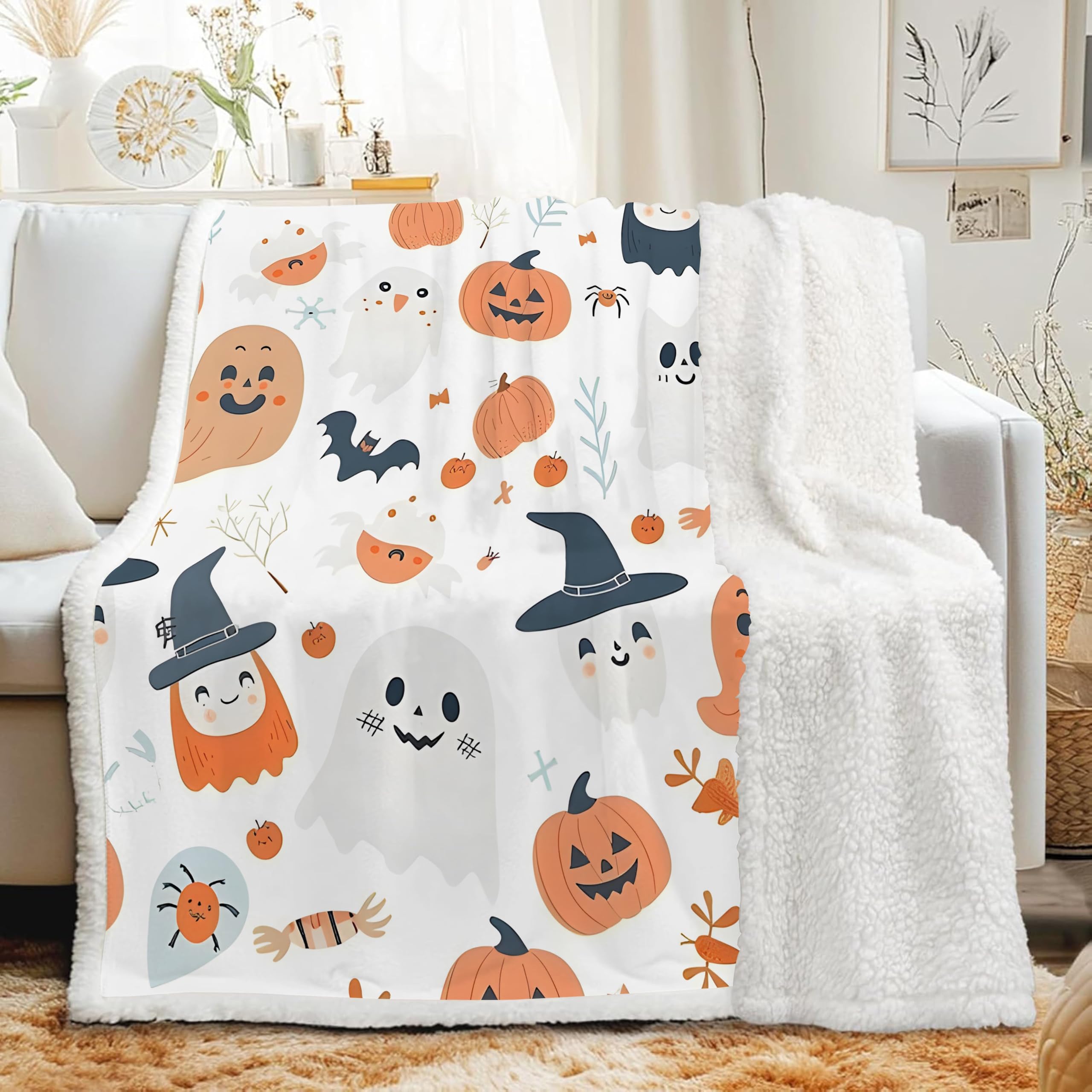 Couverture chaude pour lit 1 personne plaid douillet anti-courants d'air