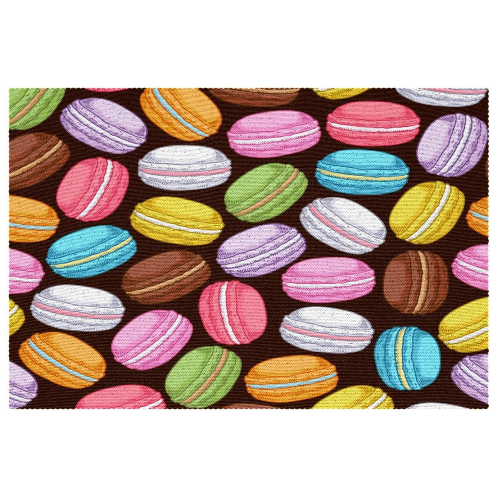 Sets de table macarons lot de 6 lavables pour salle à manger 30x45 cm