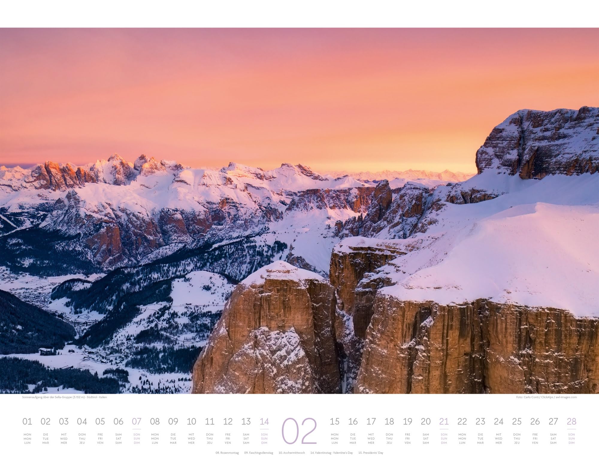 Bergwelt Dolomiten Kalender 2027: Bildgewaltiger Berge-Kalender im großen Querformat (54x42 cm) | Südtirol für Alpinist:innen und Wander:innen