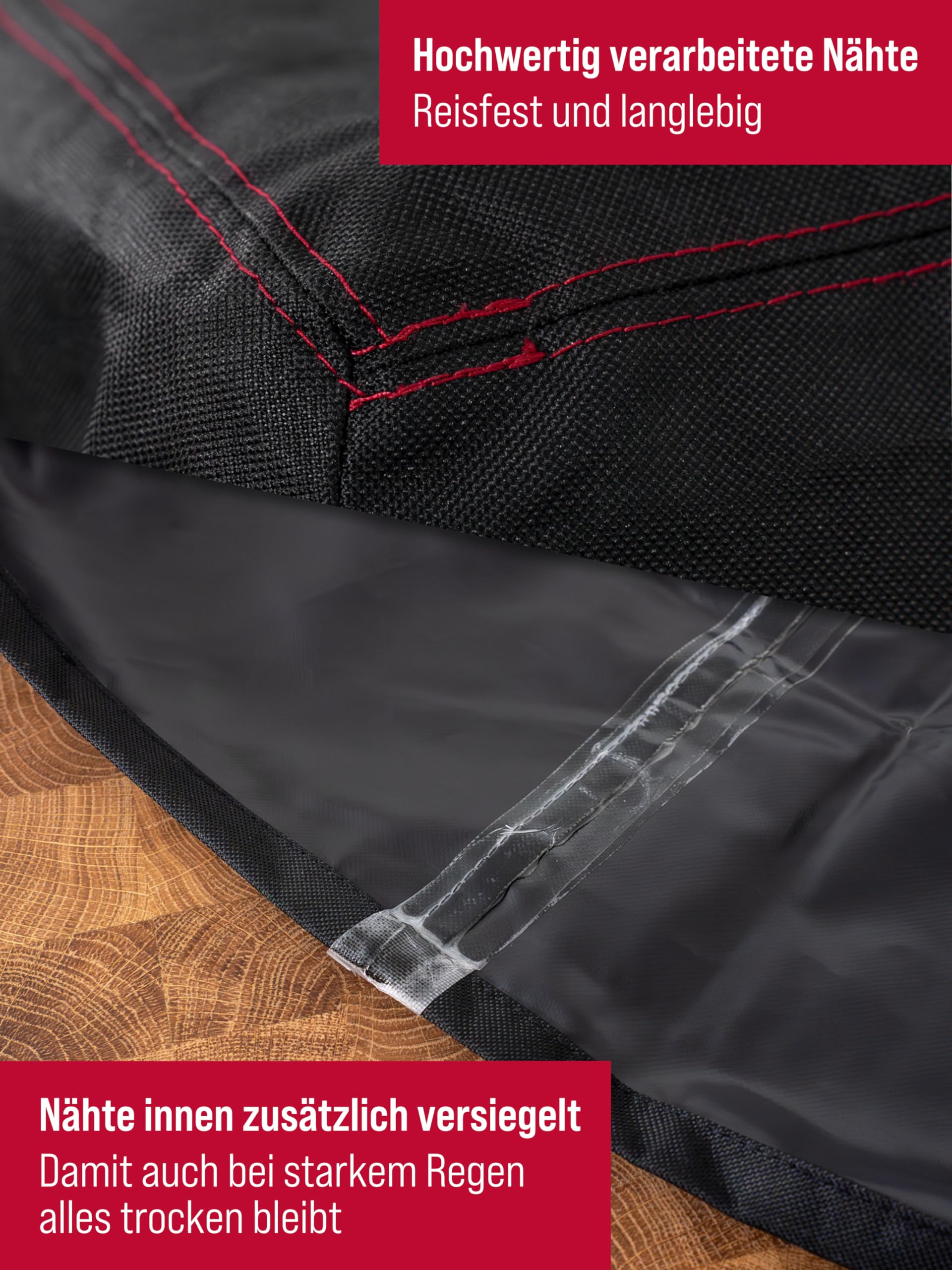 Schickling Grillabdeckung Wetterfest XXL - Abdeckhaube Grill - Wasserdichte Grillhaube - BBQ Cover - 125(H) x 69(T) x 194(B) cm - UV Beständig - Material PVC 600D - Passend für Big Rocket & Profistar
