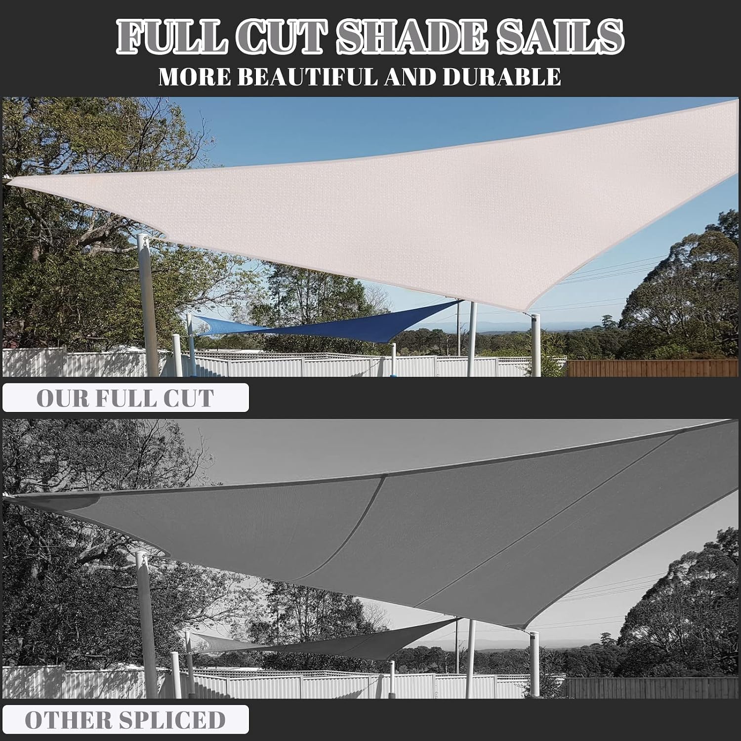 Cool Area Custom Size Rectangle Sun Shade Sail 6'x6' UV Block Durable Sun Shades Outdoor Canopy for Patio Pergola Cover Garden Backyard for Outdoor Activities, Beige(We Make Custom Size)