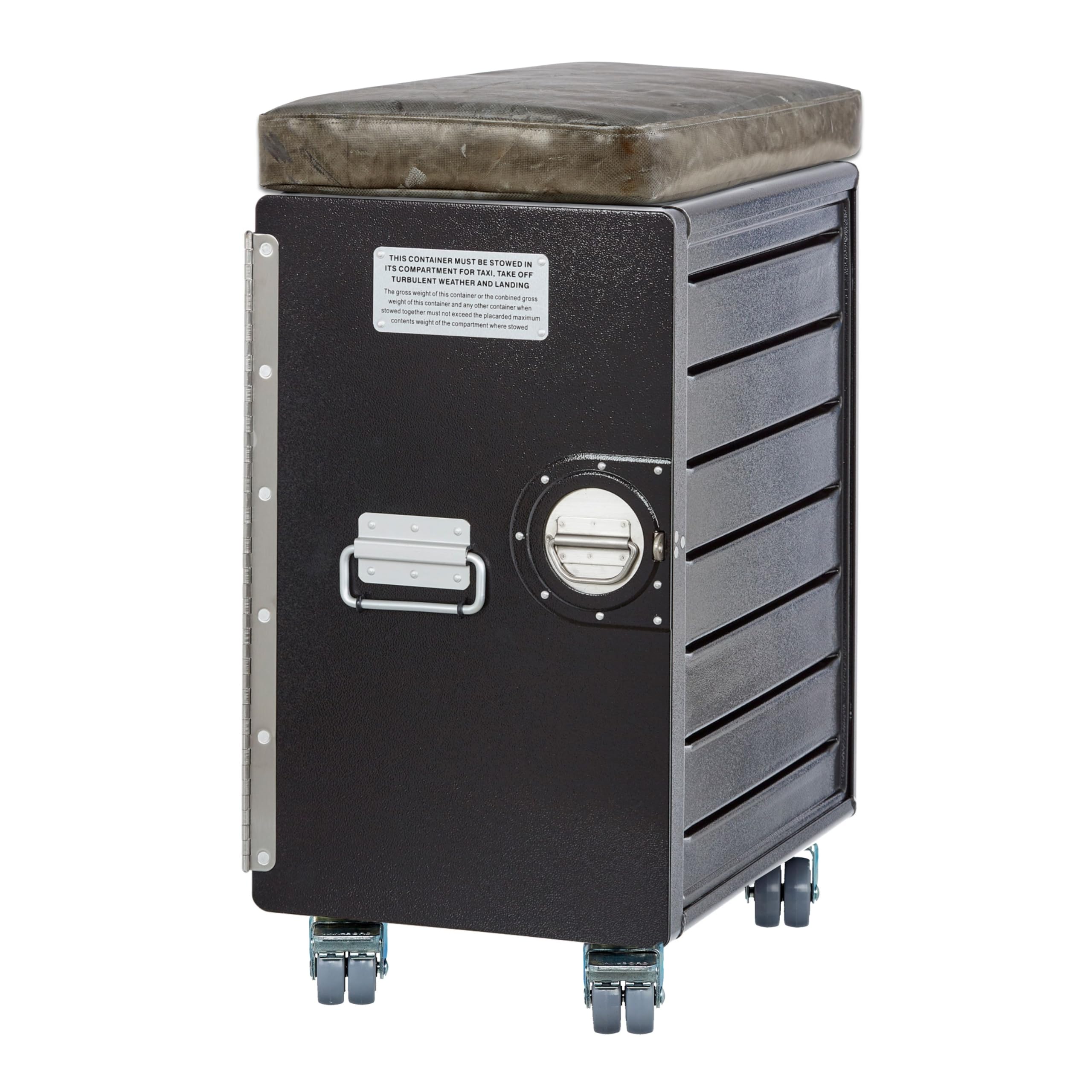 Hocker Schubladenschrank, Rollcontainer, Metallschrank, Büroschrank, Industrial Möbel, Aktenschrank abschliessbar, vormontiert, 59,1 x 29,5 x 40,7, Bord Box XL, Schwarz