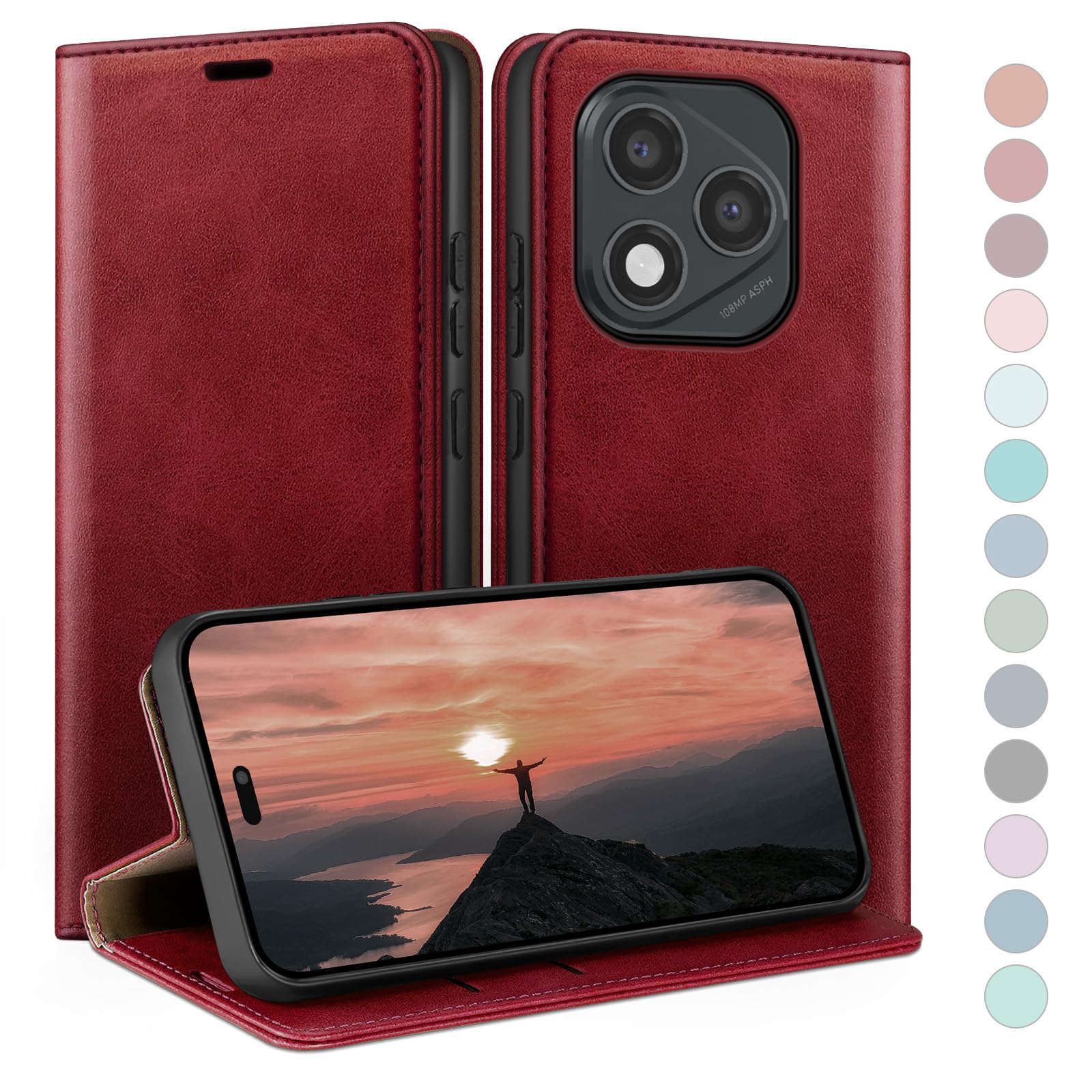 Housse Honor 400 Lite 5G portefeuille pour sorties et voyage