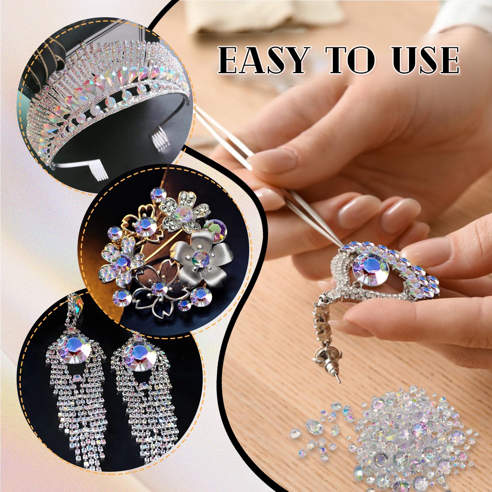 TOAOB 1300 sztuk AB kolorowe diamenty dekoracyjne 3 mm 4 mm 6 mm 10 mm akryl kryształ diament konfetti dekoracja stołu dekoracja weselna