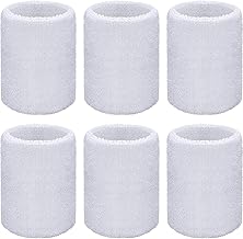 6 Pack of Sports Wrist Bands - Absorbent Sweatbands for Football, Basketball, Athletics