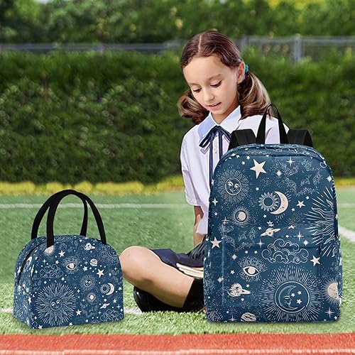 Miniatura 7 de Alchemy Celestial - Juego de mochila y lonchera para niños, mochila de viaje con lonchera aislada para niños y niñas, bonito diseño de impresión