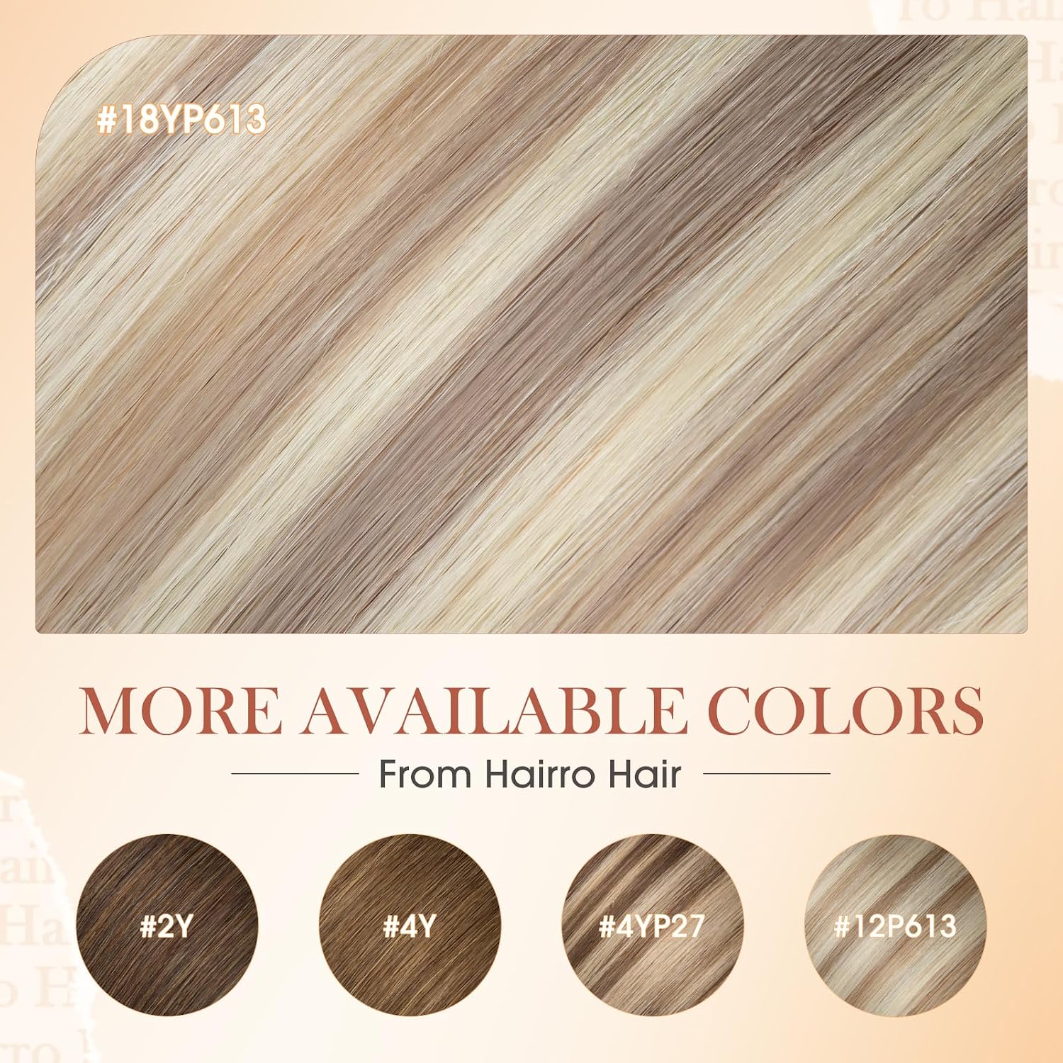 Hairro U Tip Human Hair Extensions Micro Ring Keratin Glue U-tip Hot Fusion Remy Hair Balayage Piano Color 20 inch 50g 50 Strands #18YP613 Ash Blonde Highlight with Bleach Blonde