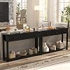 Mesa de consola Homieasy estilo rústico con 3 cajones, mesa de sofá de madera de 47 pulgadas con estante de almacenamiento para sala de estar, detrás del sofá, mesa de entrada para pasillo, sala de estar o vestíbulo, negra 7