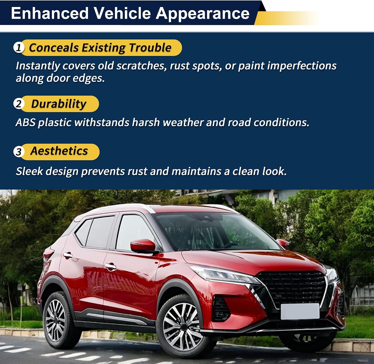 1 Pcs Front Right Door Side Lower Trim Door Side Garnish Trim for Nissan Kicks SR 1.6L L4 No.808705RB0A Black