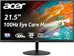 Acer SB222Q EBI Moniteur IPS 21,5 po Full HD (1920 x 1080) Sans Cadre | AMD FreeSync | 1ms (VRB) | 100Hz de Rafraîchissement | 1 x HDMI & 1 x VGA | Câble HDMI Inclus.