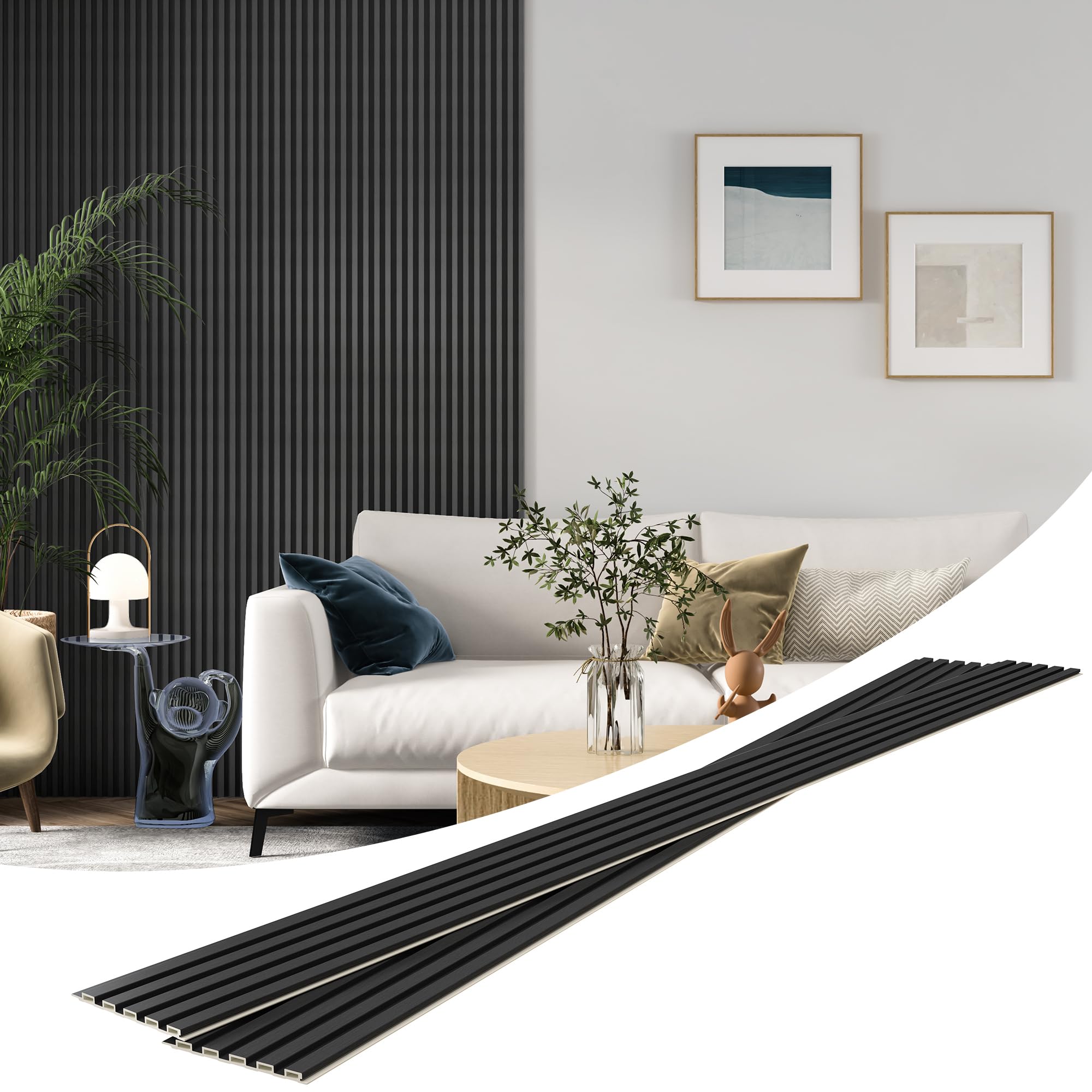 Amazon.com: ROOMTEC 8 Pack Slat Wall Panels, WPC Soundproof 3D