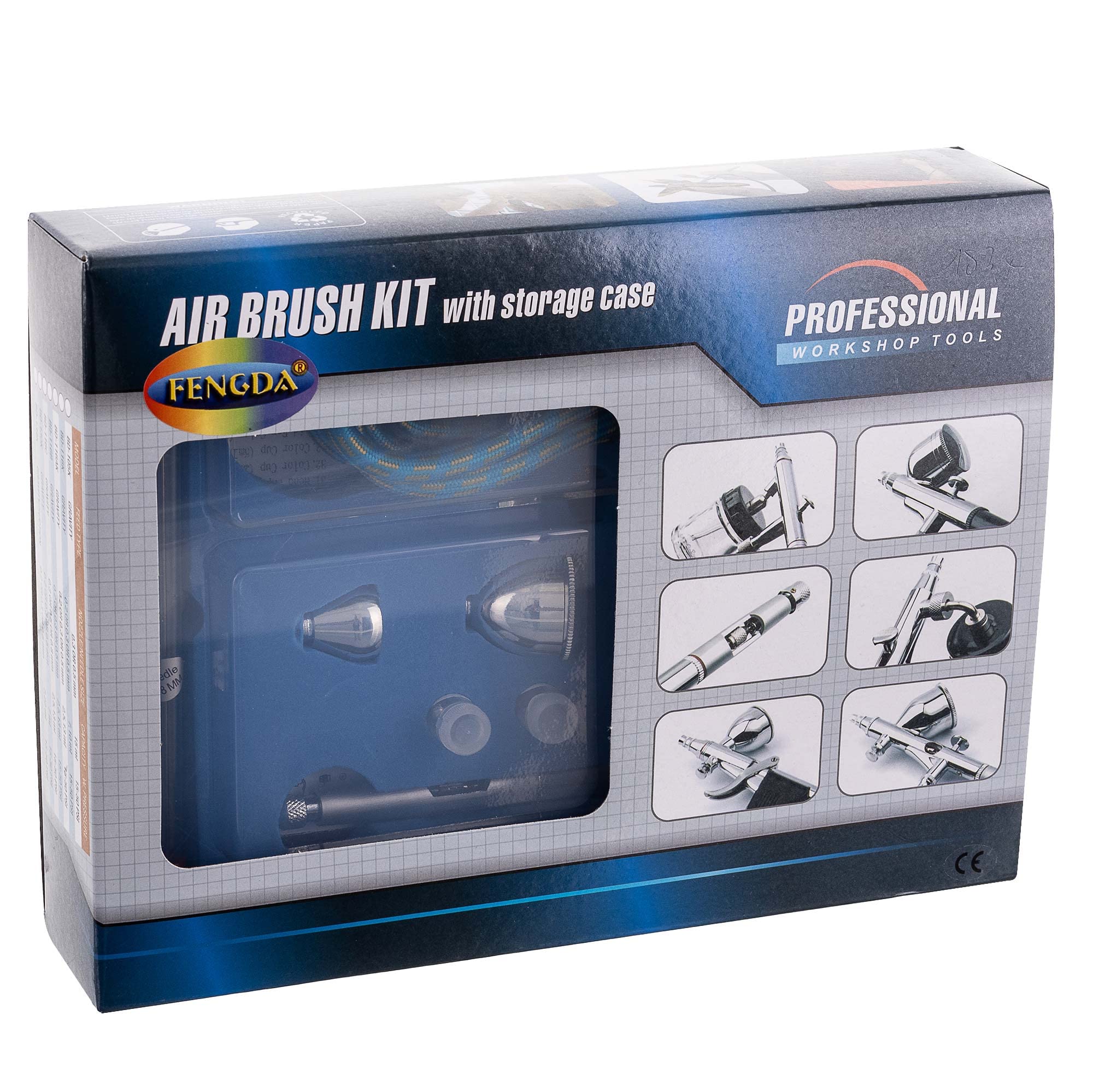 TC TECHNIC Set Spritzpistole Airbrush Pistole FENGDA Düsen 0,3+0,5+0,8mm Double-Action
