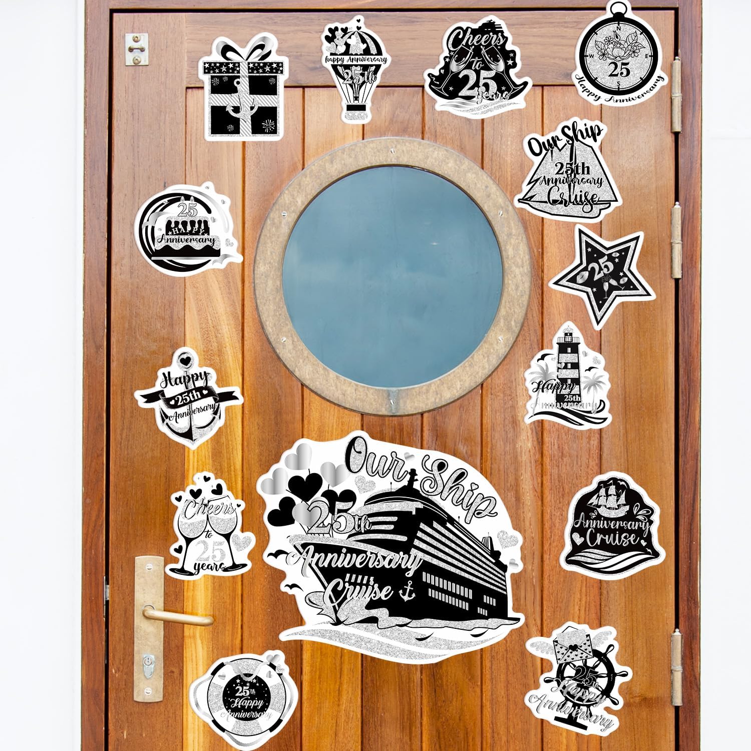 Wxiben 14Pcs 25th Anniversary Cruise Ship Door Magnets Decorations Magnetic image 5