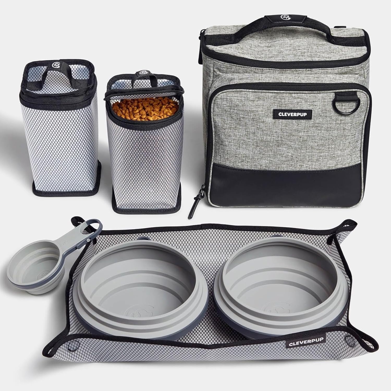 7-Piece Portable Dog Food Kit: Travel-Ready with Bowls & Storage 7-Piece Portable Dog Food Kit: Travel-Ready with Bowls & Storage