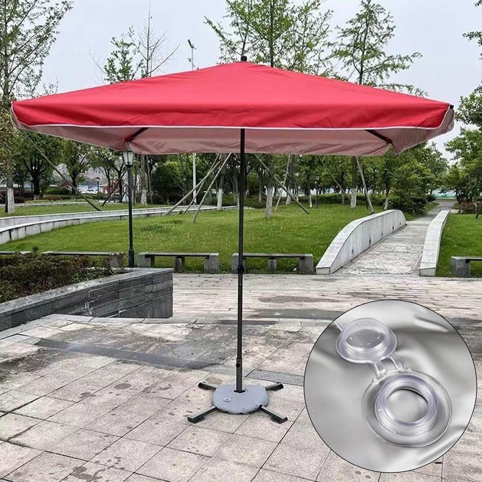 Kiuiom 4PCS Bolsa De Peso De Agua Redonda,Bolso Al Aire Libre Redondo Plegable Portátil,Bolsa De Peso De Agua para Sombrilla PVC,Paraguas Pluma Bandera Base Peso,para Balcones,49CM